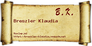 Breszler Klaudia névjegykártya